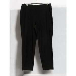 Eileen Fisher‎ Ponte Ankle Pants Women Size Medium Black Stretch Taper Knit